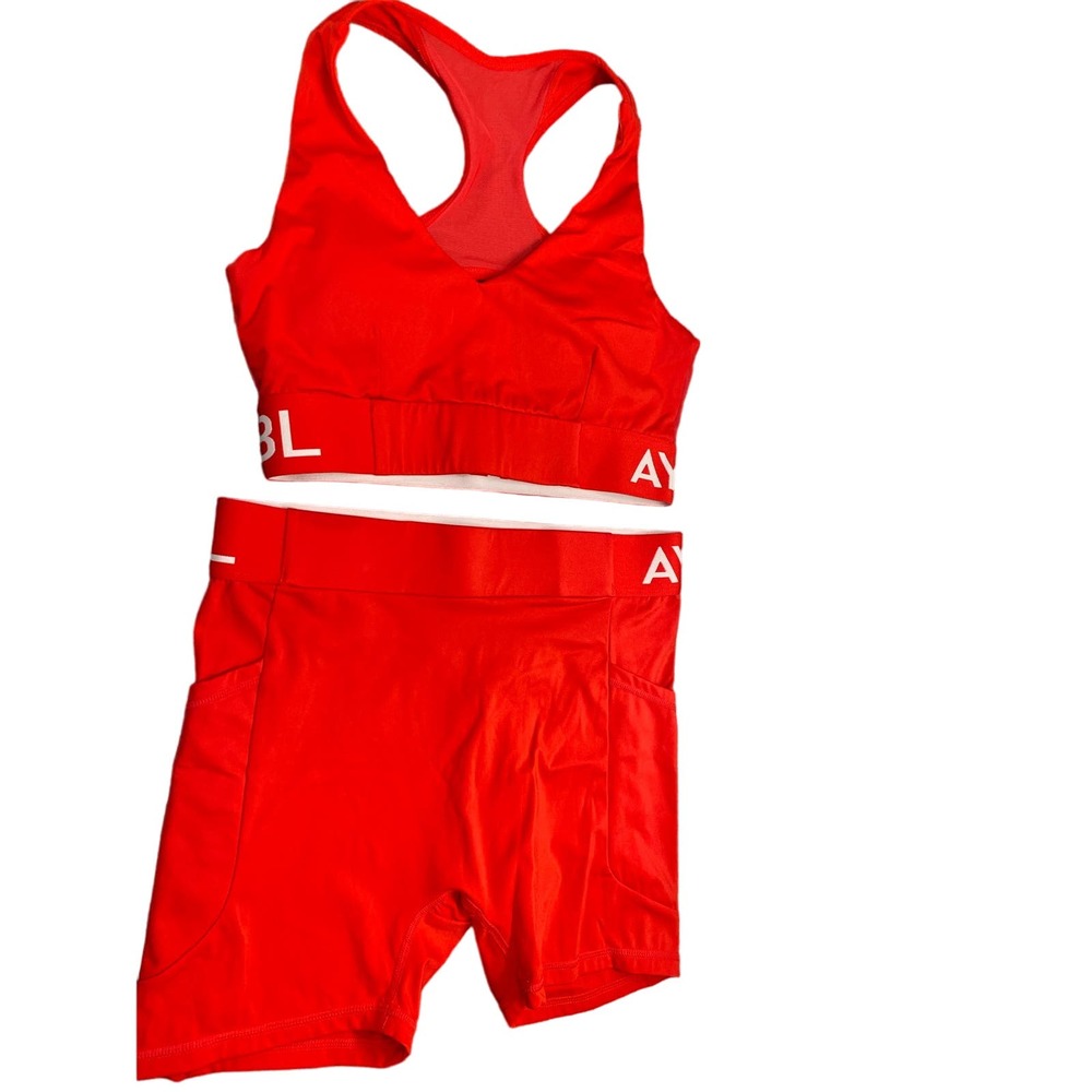 Women's AYBL Red Training Shorts and Top LARGE